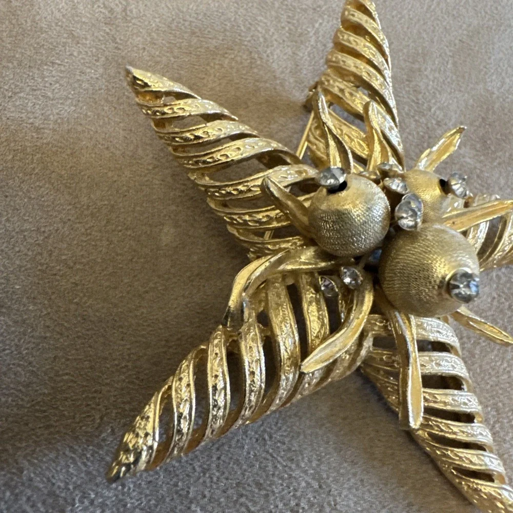 Coro Craft Vintage Gold Tone Large Starfish Star Brooch EUC Large